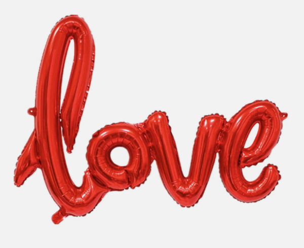 XL Folienballon - Schriftzug love, rot - 36cm x 54cm